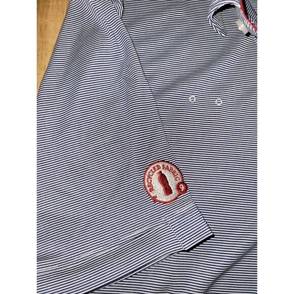 Chick-Fil-A Team Blue White Striped Polo Uniform Work Shirt Size Large Mens NEW - Picture 3 of 4